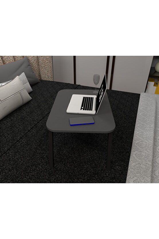 Katlanır Çalışma Sehpası - Laptop Masası - Antrasit Gri
