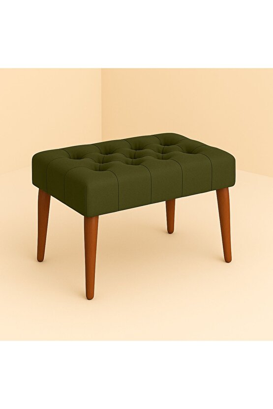 Karmen Bench Puf - Haki Yeşil