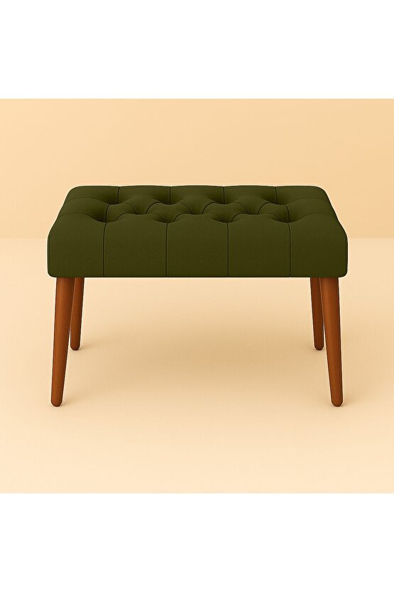 Karmen Bench Puf - Haki Yeşil