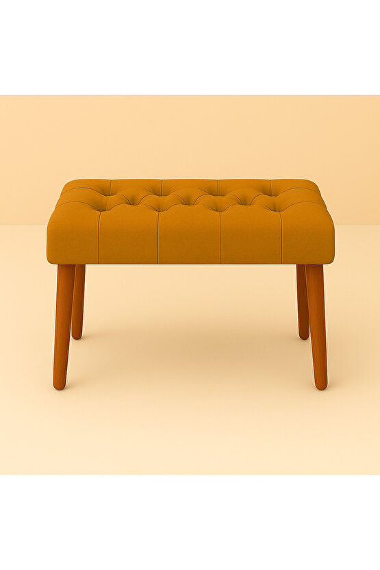 Karmen Bench Puf - Hardal Sarısı