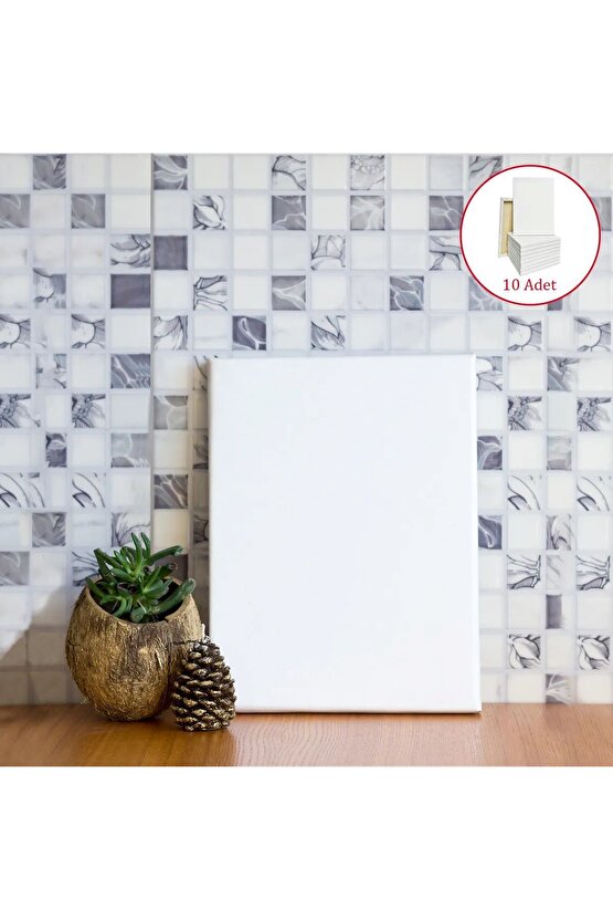 40X50 cm Arkadan Zımbalı Yüksek Kaliteli Astarlı Hazır Tuval Boş Tuval Tablo 10 ADET