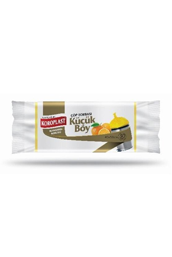 Mandarin Kokulu Küçük Boy Çöp Poşeti 30lu 40x50 cm, Ekonomik Küçük Boy
