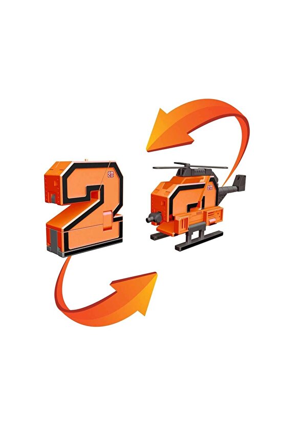 Pocket Morphers 2 Helikopter - Roboto Dönüşen Sayılar - 2 Numara Robot - Transformers - Robot Sayı