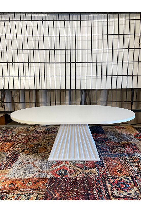 ORTA SEHPA 70*100 cm Beyaz Fitilli Bohem MDF Malzeme
