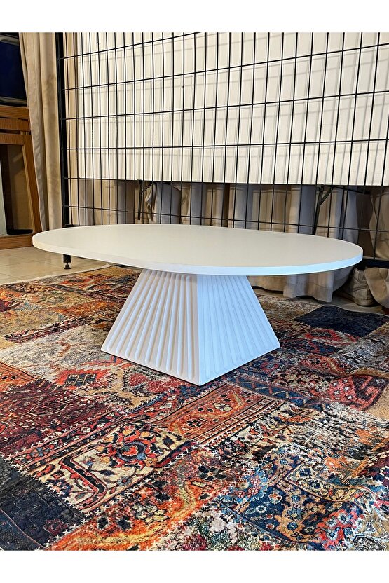 ORTA SEHPA 70*100 cm Beyaz Fitilli Bohem MDF Malzeme