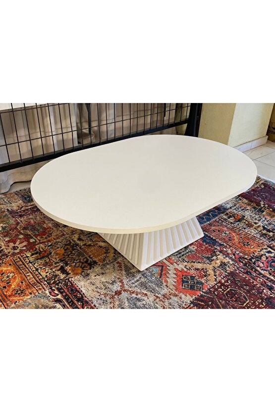 ORTA SEHPA 70*100 cm Beyaz Fitilli Bohem MDF Malzeme
