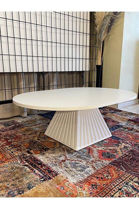 ORTA SEHPA 70*100 cm Beyaz Fitilli Bohem MDF Malzeme