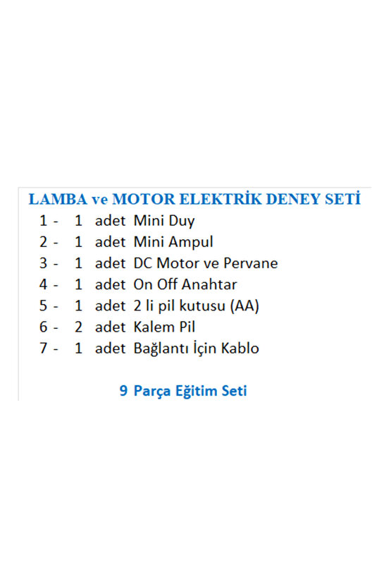 LAMBA ve MOTOR ELEKTRİK DENEY SETİ
