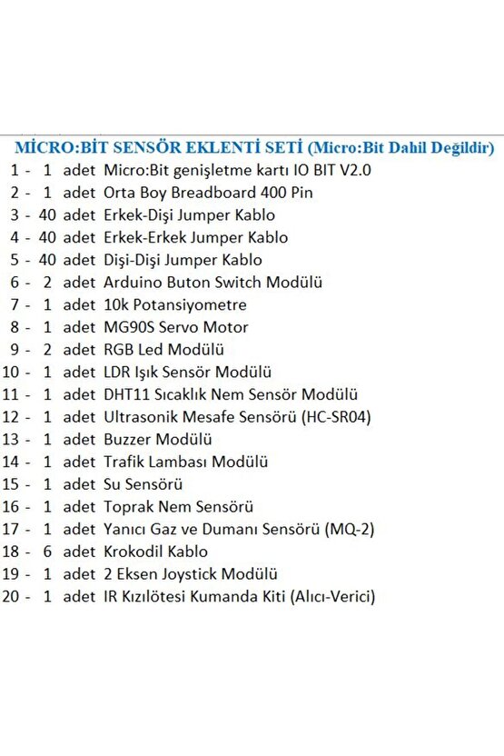 MİCRO:BİT SENSÖR EKLENTİ SETİ (Micro:Bit Dahil Değildir)