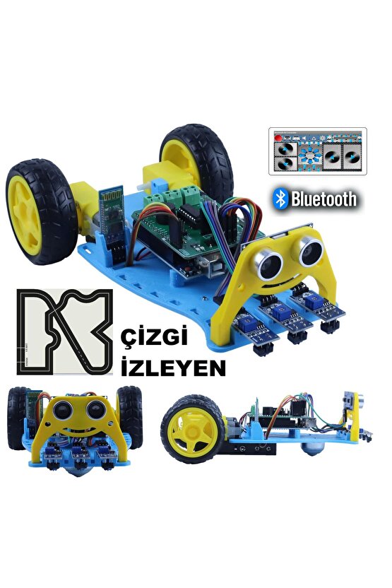 2wd Multitron Araç Kiti V3çizgi Izleyen Engelden Kaçan Bluetooth (MONTAJLI-ÇALIŞIR HALDE)