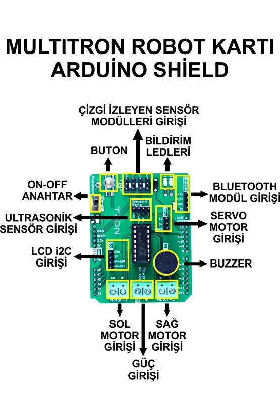 2wd Multitron Araç Kiti V3çizgi Izleyen Engelden Kaçan Bluetooth (MONTAJLI-ÇALIŞIR HALDE)