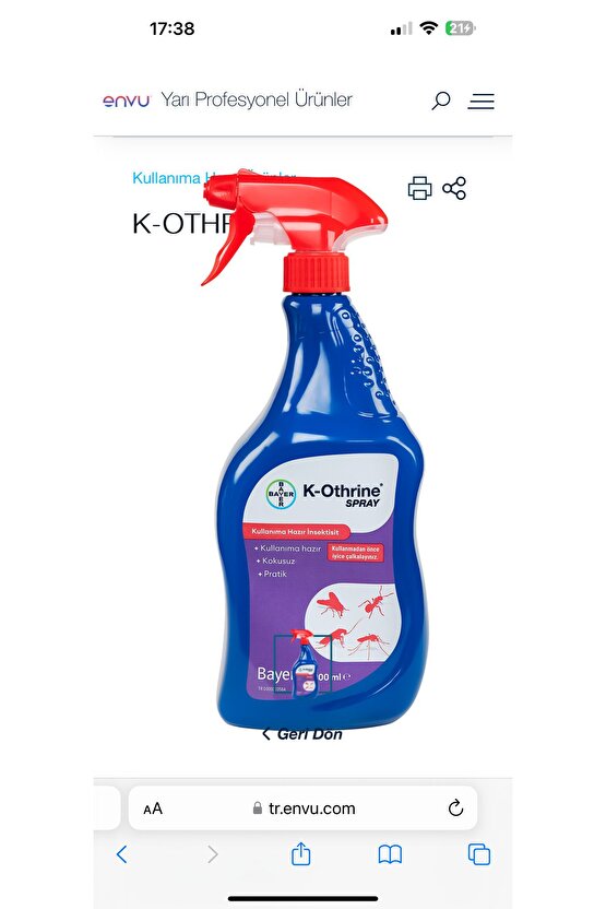 K-Othrine Böcek İlacı 500 ml