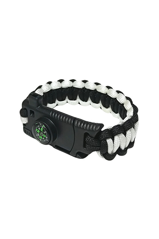 Siyah Beyaz Unisex Bileklik Pusula Magnezyum Çubuğu Spor Bileklik