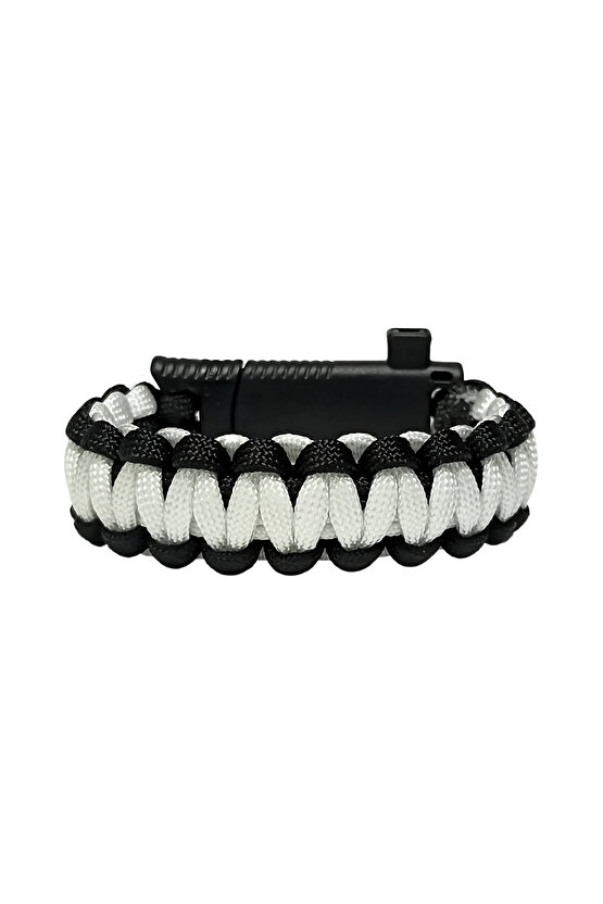 Siyah Beyaz Unisex Bileklik Pusula Magnezyum Çubuğu Spor Bileklik