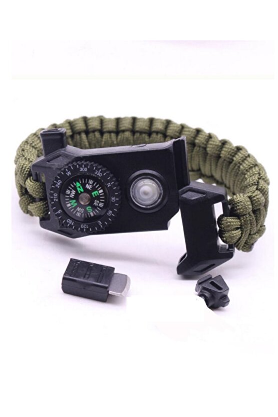 Paracord Bileklik- Pusulalı Led Işıklı Kamp Outdoor