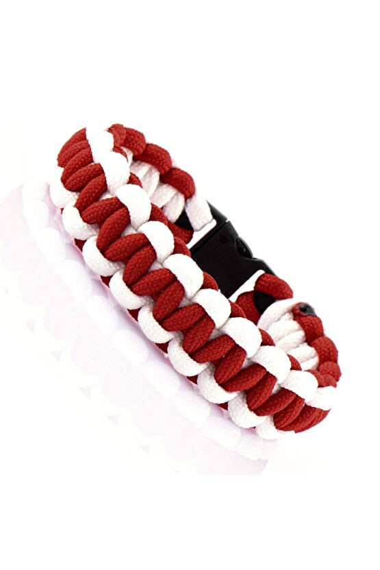 Kırmızı Ve Beyaz Paracord Bileklik