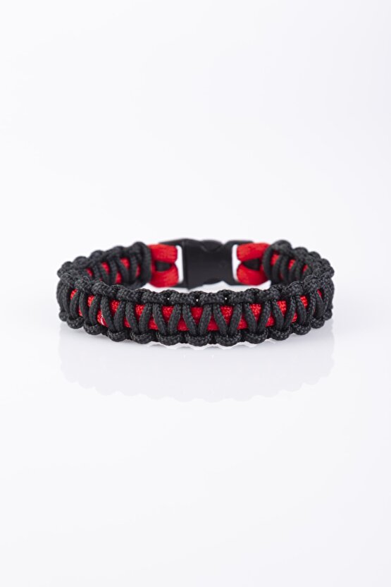 Kırmızı-siyah Paracord Bileklik