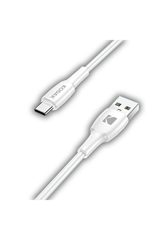 Android Için Type-C Şarj Kablosu Kaliteli Esnek Beyaz Hızlı Şarj 1 Metre Usb Kablo