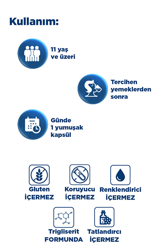 Omega 3 950 mg 30 Yumuşak Kapsül - 1400mg Balık Yağı Yüksek EPA ve DHA
