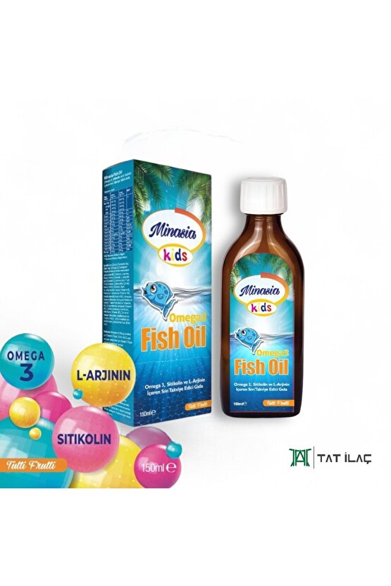 Kids Fish Oil Omega 3 Sitikolin Ve L-arjinin Içeren Balık Yağı Şurup (S.K.T 112025)