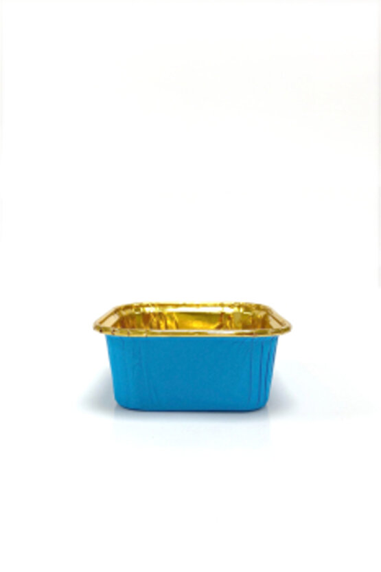 Dolphin Muffin Kek Kapsülü Kare Mavi İçi Gold 25 Adet
