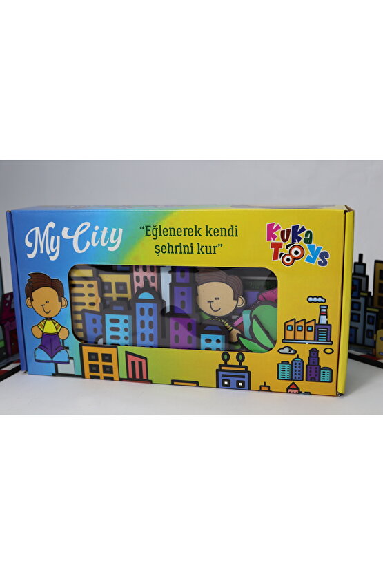 My City 24parça Ahşap Şehrini Kur Kutu Oyunu Geçmeli Puzzle Etkinlik Geliştirici Eğlenceli Set
