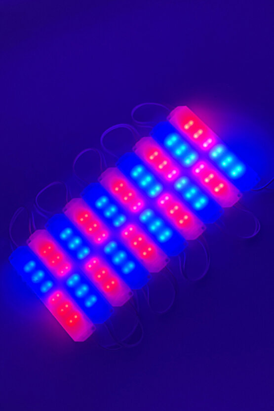 10 Adet 12V Kırmızı - Mavi Işık Animasyonlu Çakar Led, Kaliteli Red - Blue Modüler Led 10 Adet
