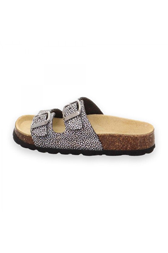 800111 G Deri Siyah-beyaz Unisex Terlik