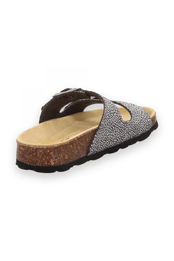 800111 G Deri Siyah-beyaz Unisex Terlik