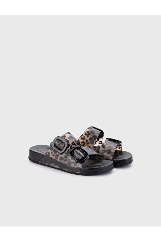 Habana Brillo Siyah Leopar Terlik S10336