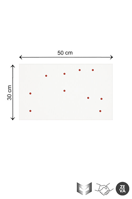 Beyaz Ofis ve Çalışma Odası İçin Mıknatıs Hediyeli Metal Pano - Hatıra Fotoğraf Not Panosu 50x30cm