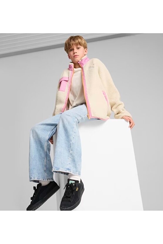 626504-87 Hybrid Sherpa Jacket Kız Çocuk Mont PEMBE