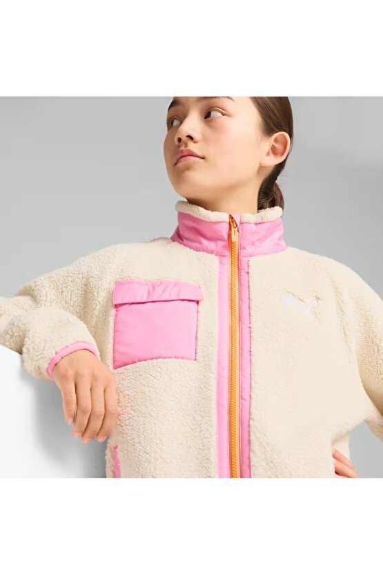 626504-87 Hybrid Sherpa Jacket Kız Çocuk Mont PEMBE