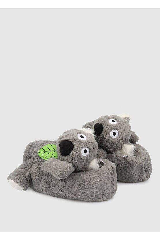 Koala Kadın,Garson Boy Hayvanlı Panduf Gri 3641