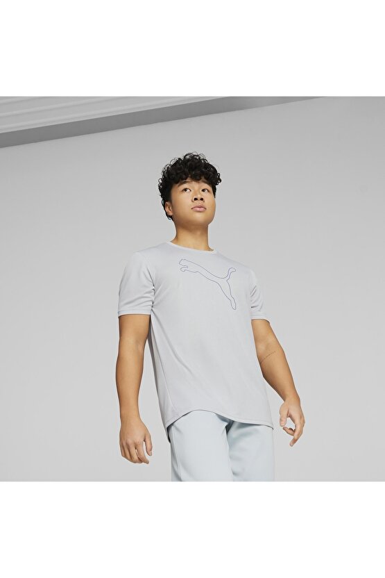 520315-80 Performance Cat Tee M Erkek T-shirt Platinum Gray