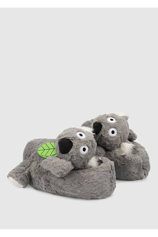 Koala Kadın,Garson Boy Hayvanlı Panduf Gri 3641