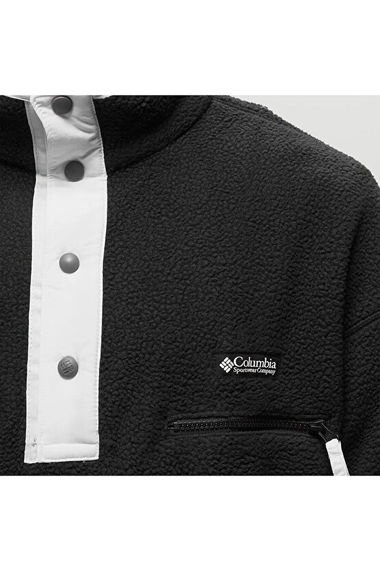 Erkek Siyah Helvetia  Half Snap Fleece Polar Sweatshirt