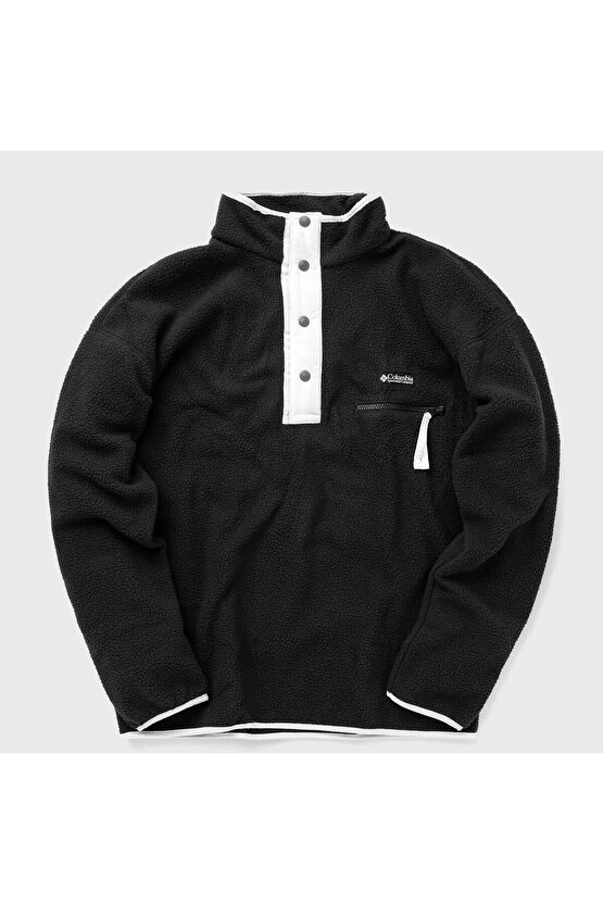Erkek Siyah Helvetia  Half Snap Fleece Polar Sweatshirt