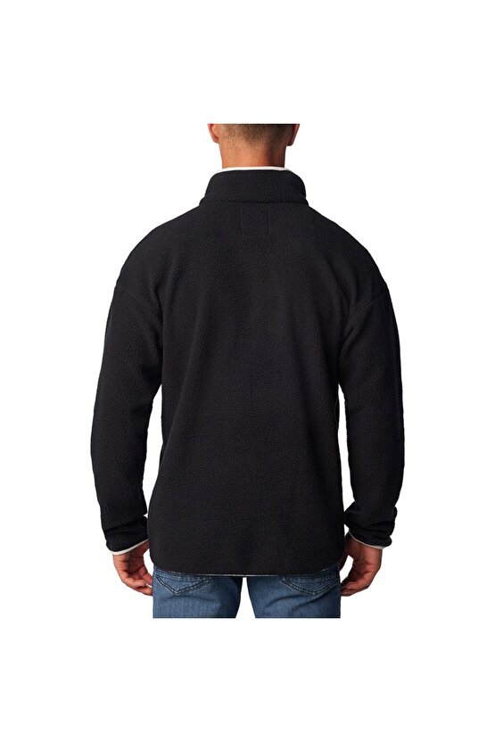 Erkek Siyah Helvetia  Half Snap Fleece Polar Sweatshirt