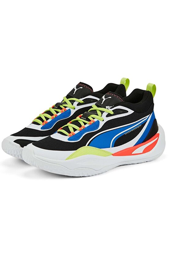 385841-04 Playmaker Basketbol Erkek Spor Ayakkabı BEYAZ-SİYAH