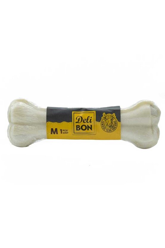 Deri Pres Vakumlu Kemik Köpek Ödülü Beyaz 15 Cm 1 Adet - Petshopundan