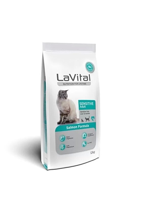 Lavital Sensitive Somonlu Yetişkin Kedi Maması 12 Kg