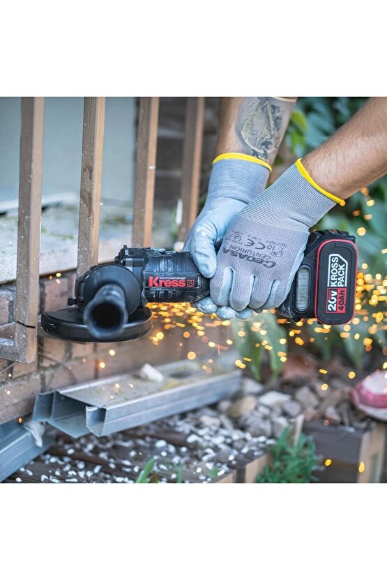 KUH02.91 20Volt 115mm Kömürsüz Profesyonel Şarjlı Devir Ayarlı Avuç Taşlama (Akü Dahil Değildi