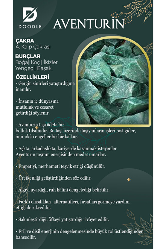Enerji Deposu Elmas Kesim Aventurin Doğaltaş Kolye