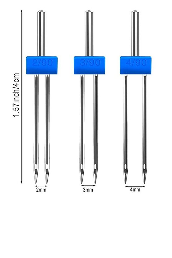 SİNGER BEKO ZETİNA  Nervür Iğnesi,çift Iğne Singer Zetina (2mm90-3mm90-4mm90) HEDİYE NORMAL İĞNE