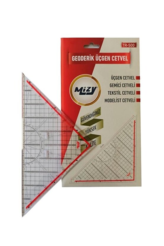 Geoderik Üçgen Cetvel Gemici Cetveli Tekstil Cetveli Modelist Cetveli 32 cm