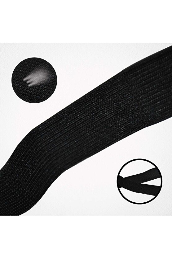 4 Cm 25 Metre Siyah Örme Lastik Bel Don Paça Lastiği Geniş Lastik Lateks Ürün