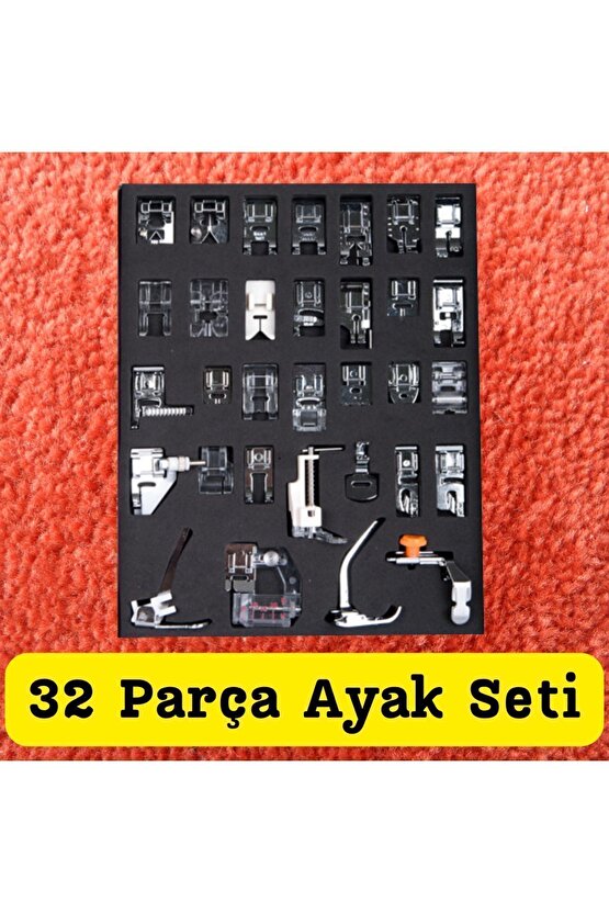 Ev Tipi Aile Dikiş Makinası 32 Parça Ayak Seti