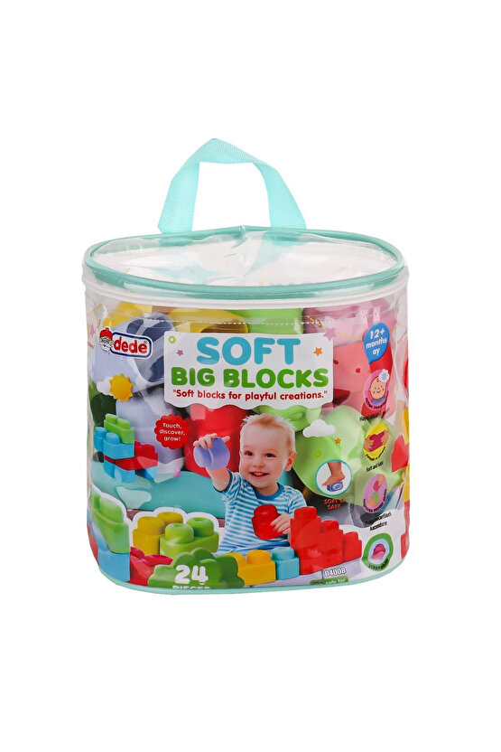 04008 Yumuşak Big Bloklar Çanta 24 Parça