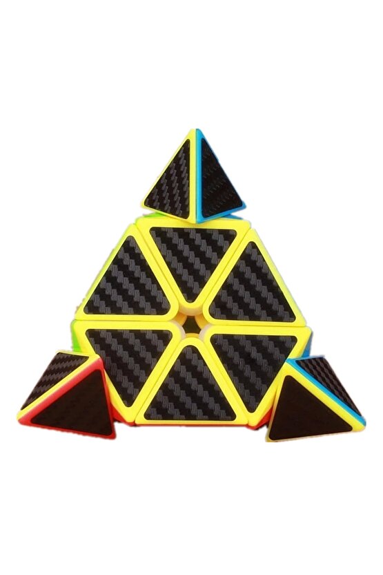 Orijinal MoYu Fiber Karbon Piramit Küp - Moyu Speed Cube - Moyu Fiber Karbon Piramit Zeka Küpü - Zek